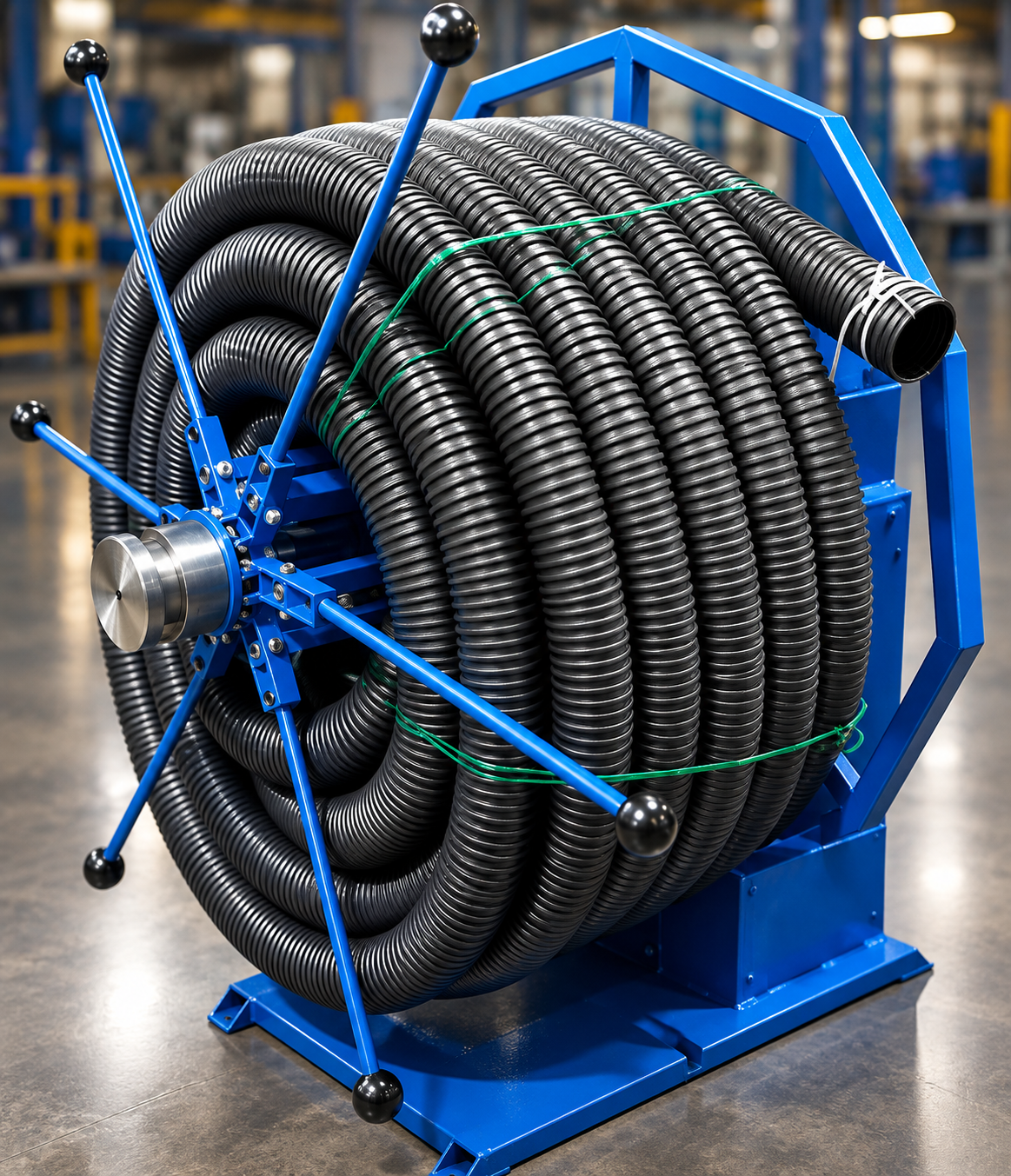 Bobinador para tubos e mangueiras de 100 mm